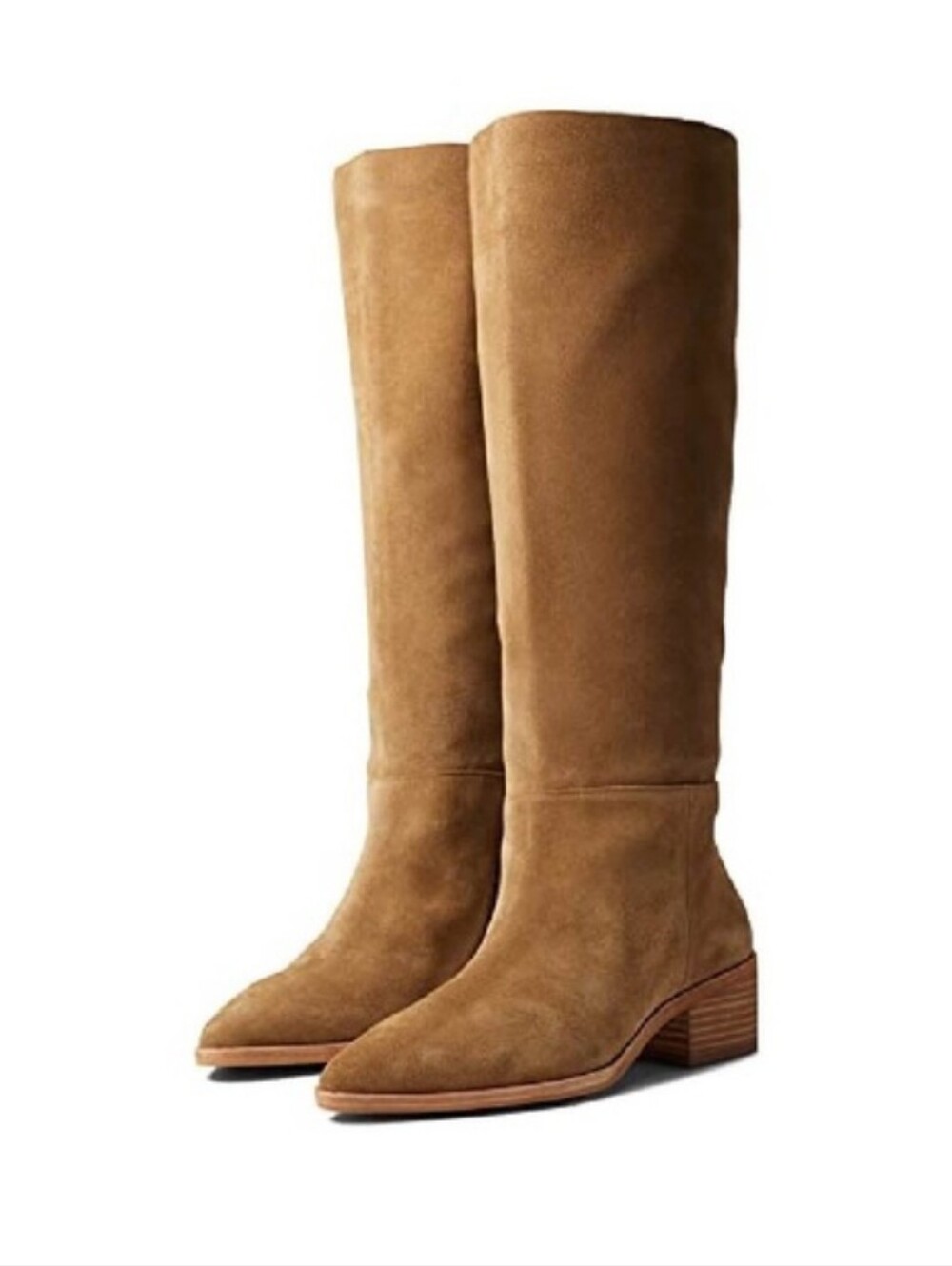 Vince Camuto Tan Suede Knee-High Block Heel Boots